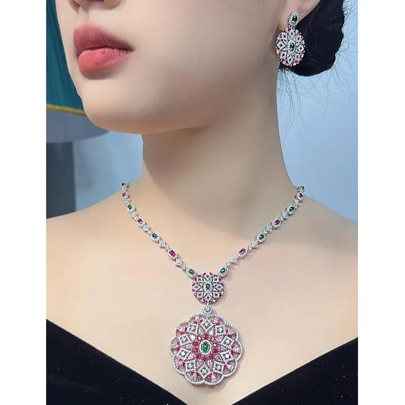 kf-S13b8979faa2f4e3b9b43872afd1954a4A-Designer-Collection-Fashion-Long-Necklace-Earrings-Women-Lady-Inlay-Colored-Cubic-Zircon-Plated-Gold-Color-Flower